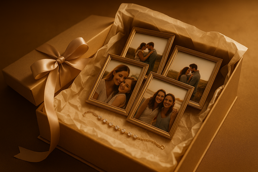 present giftbox with pictures and bracelet 